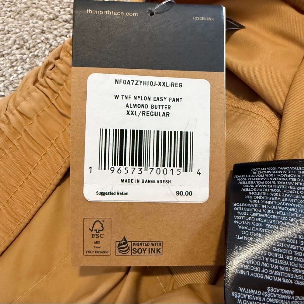 The North Face Women’s Nylon Flash Dry Easy Pant Almond Butter Tan Size XXL - Picture 7 of 13